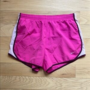 Nike Pink and White Running Shorts Lightweight Design